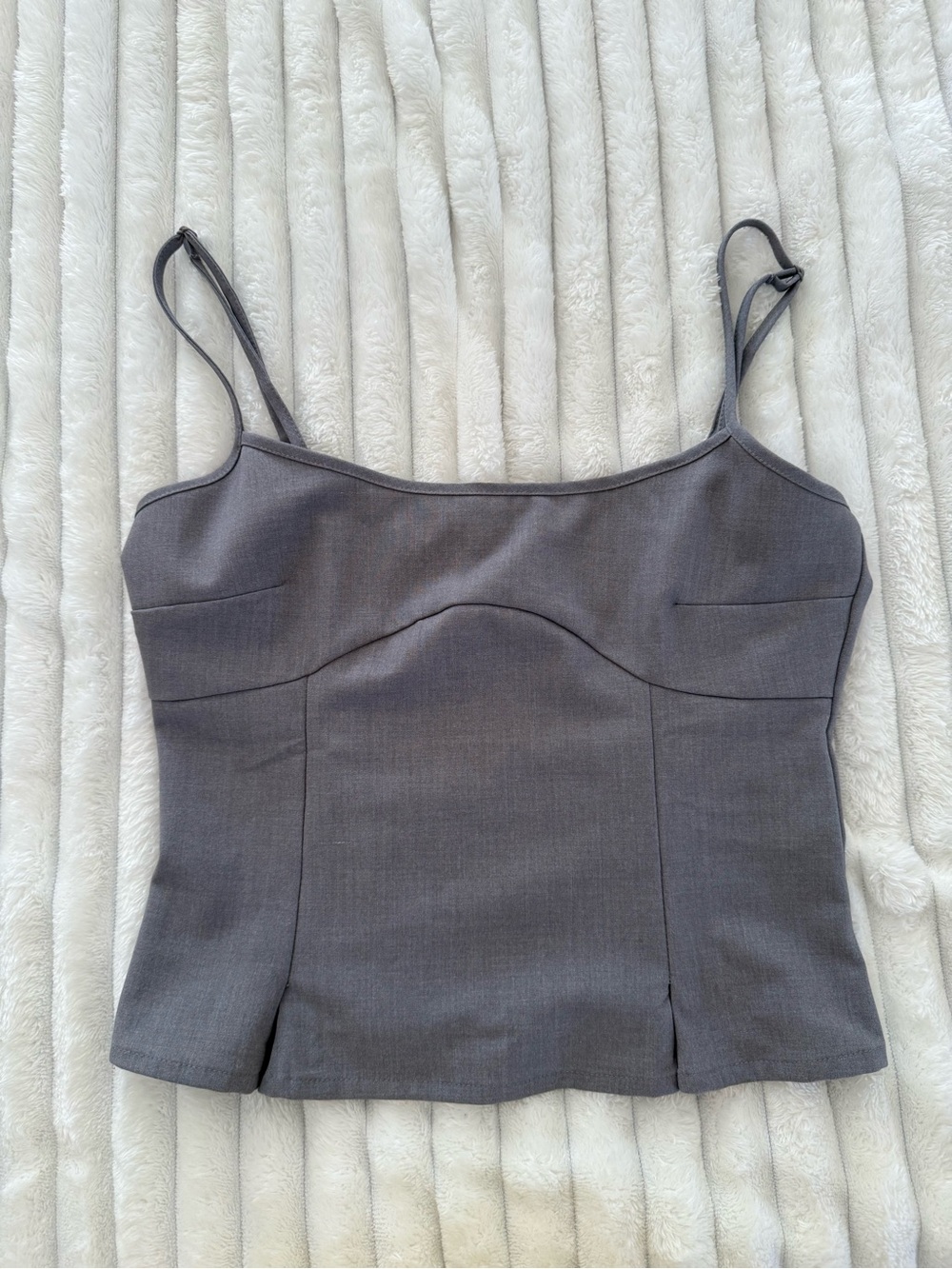 H&M Gray Bustier-Style Spaghetti Strap Tank Top
